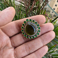 Mrinal Monalisa Adjustable Finger Ring- Mehendi Green