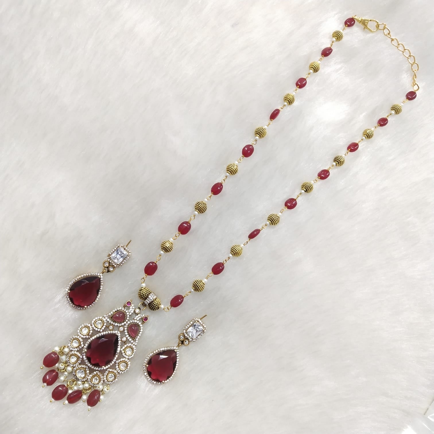 Amaya Necklace Set- Ruby