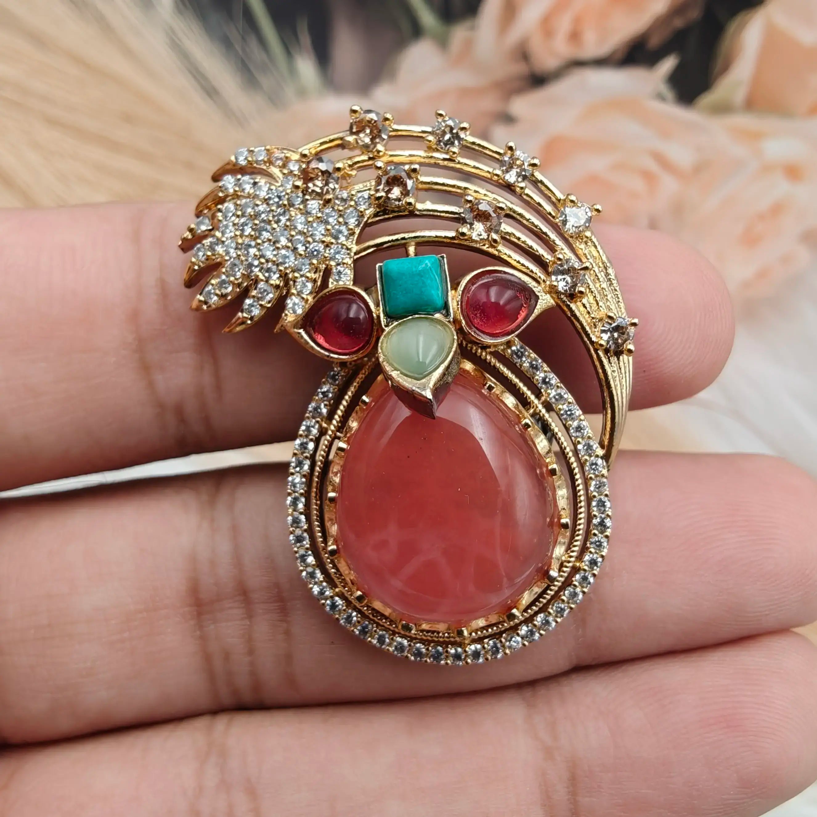 Asses Sabya-Inspired Premium Ring- Coral Multi