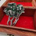 Varsha Luxury Invisible Setting AD Bracelet - Green