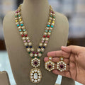 Ruksaar Navratan Moissanite Necklace Set