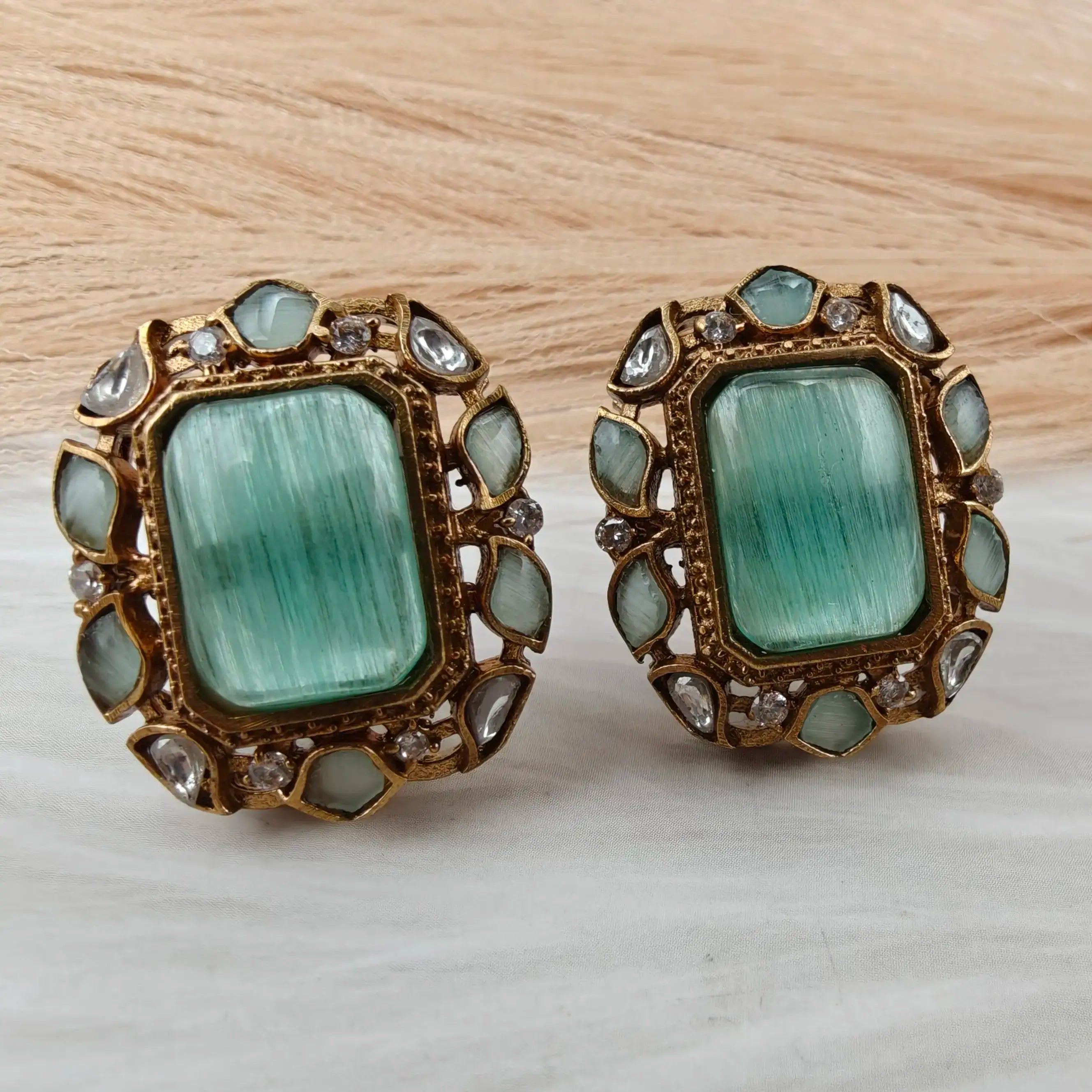 Lavya Studs - Mint