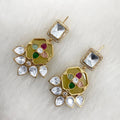 Krutika Uncut Moissanite Polki Earrings - Yellow