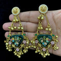 Chiya Bagh Brass Fusion Earrings - Green Multi