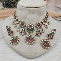 Rajsi Riwaayat Jadau Kundan Necklace Set - Ruby n Green