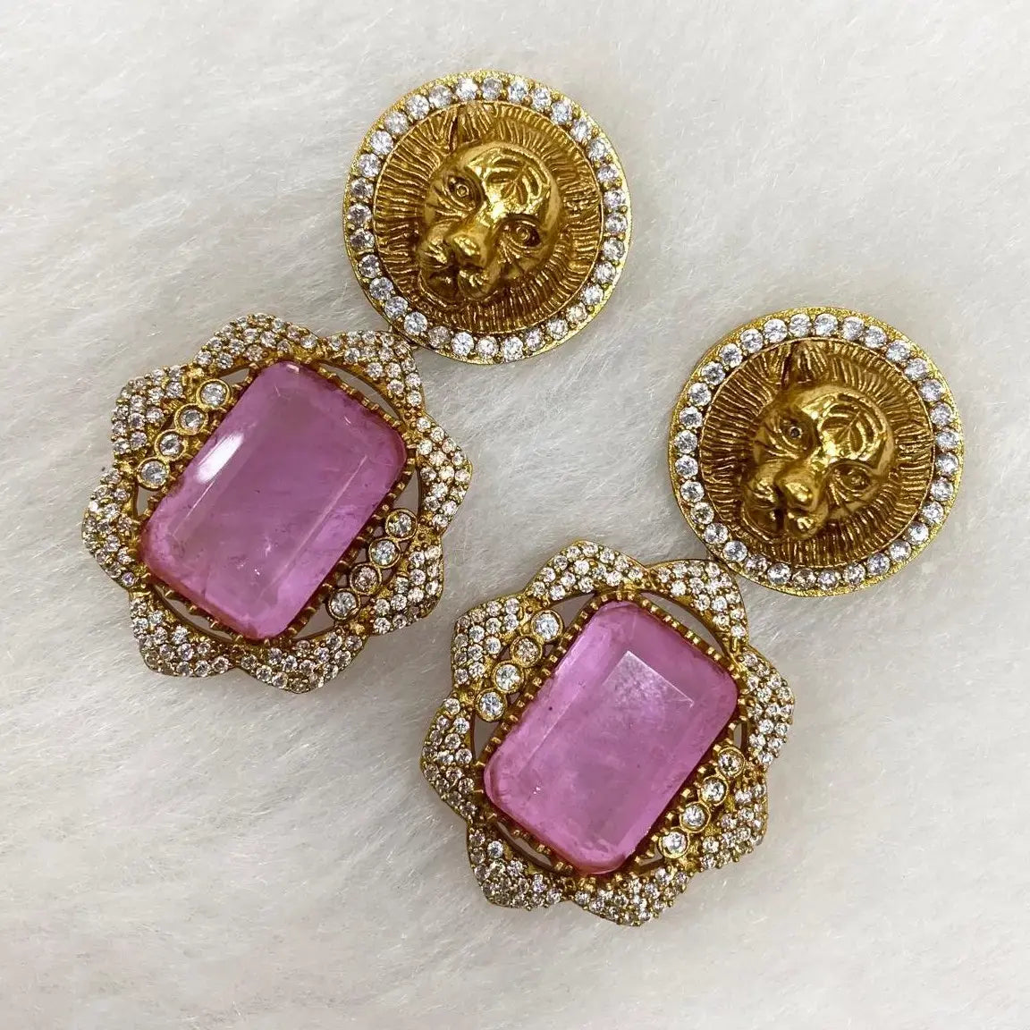 Sabyasachi Inspired Elekha Doublet Earrings - Lavender Pink