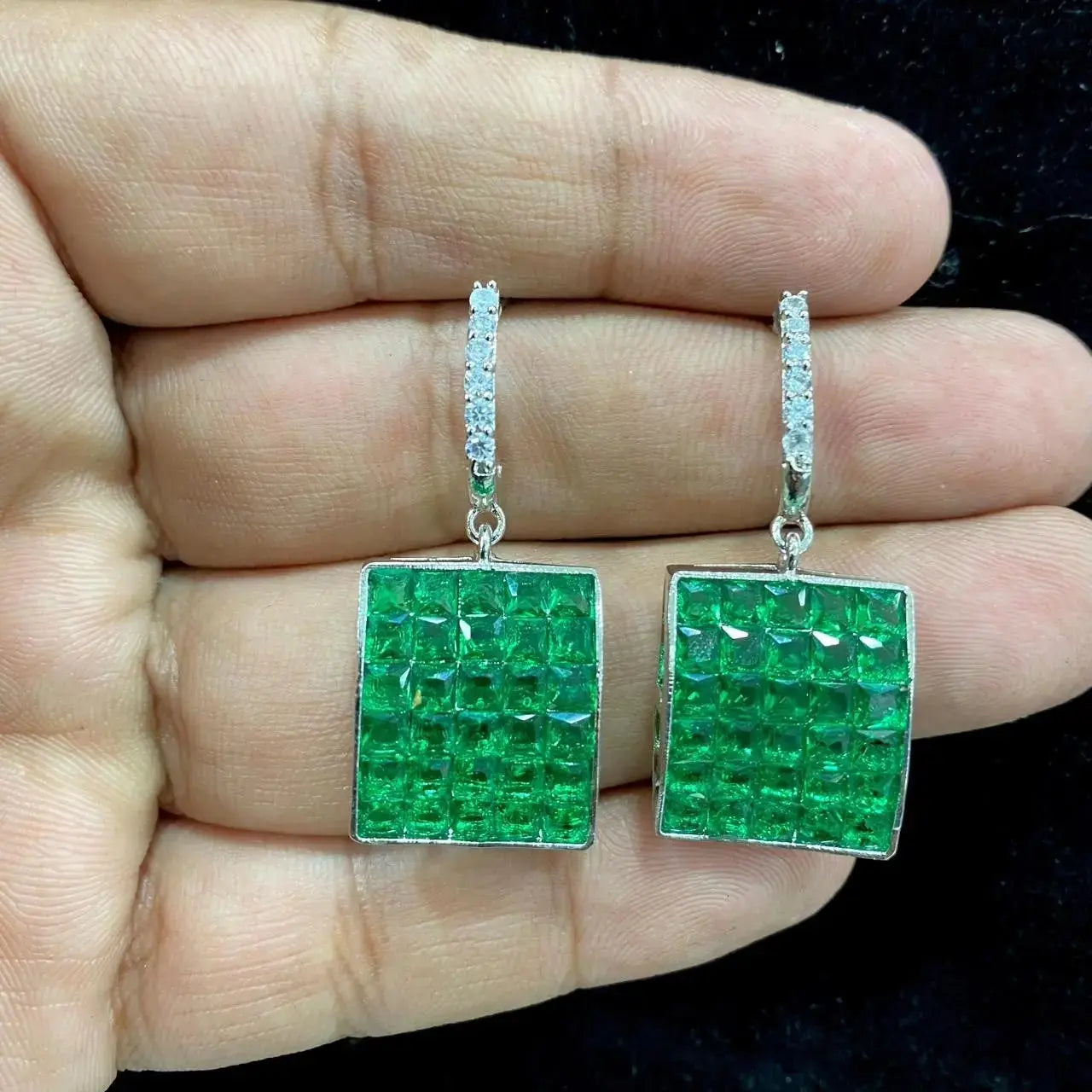 Rimjhim AD Crystal Earrings- Green
