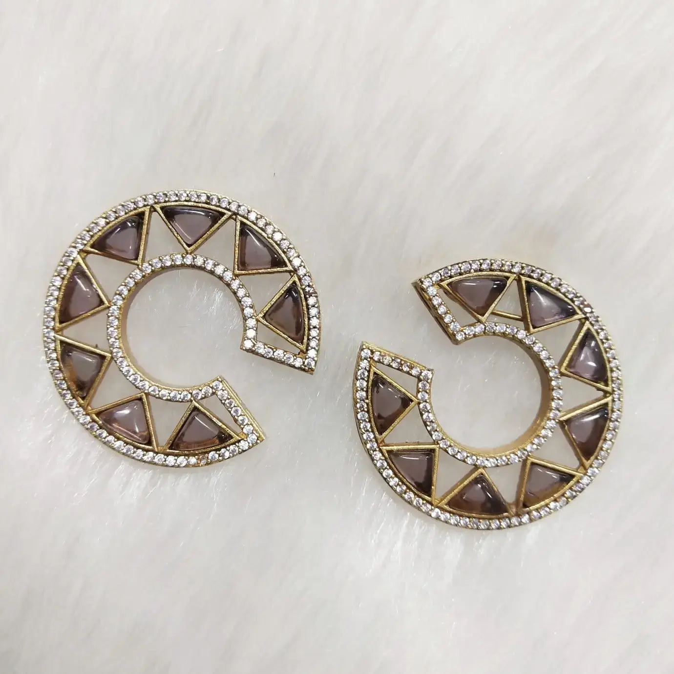 Inkari Statement Earrings- Wine