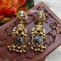 Nandi Amrapali Brass Fusion Earrings - Black Multi