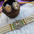 Star Polki Choker - Green
