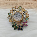 Aknoor Premium Natural Stone Ring- Blush pink Multi