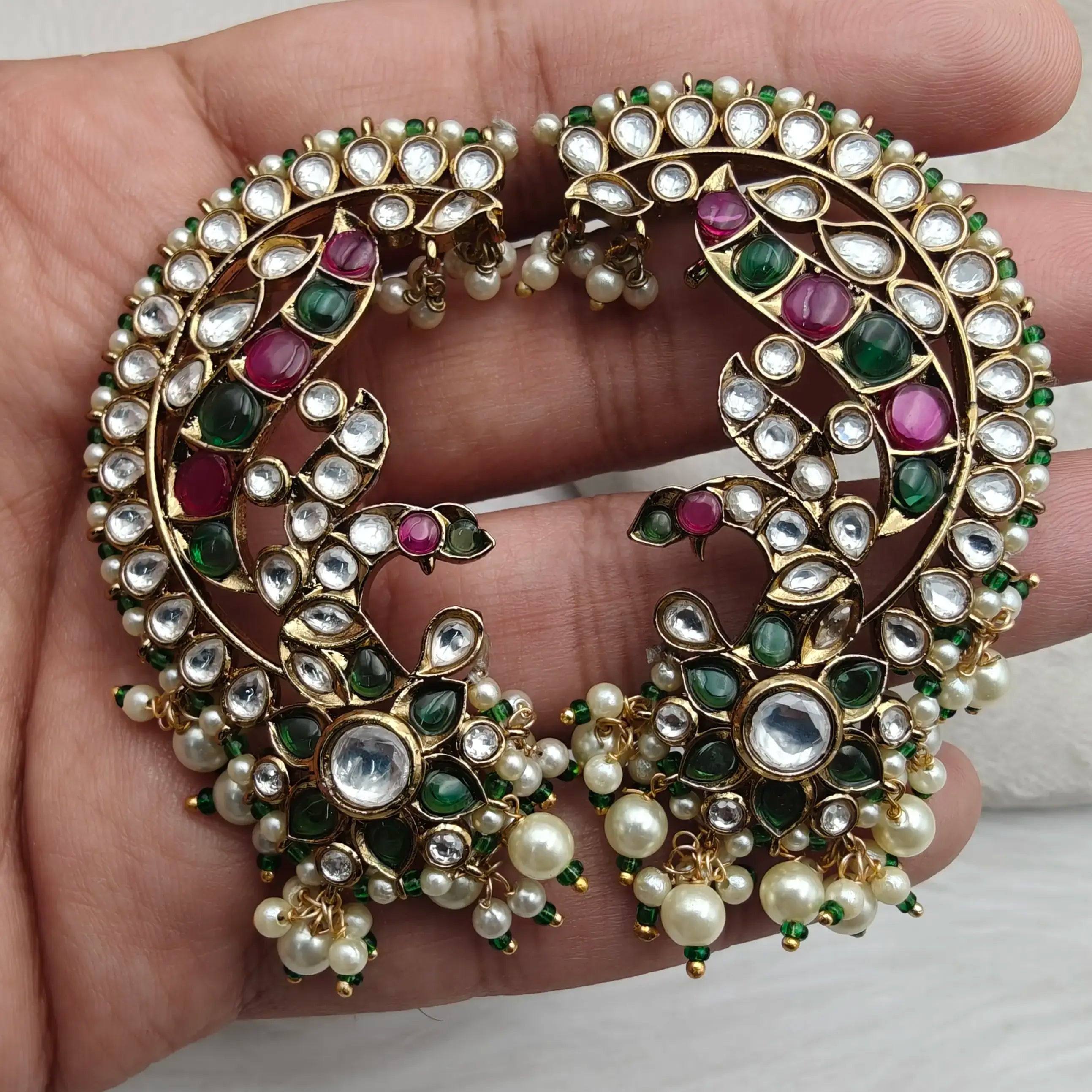 Sagusha Earcuff- Ruby n Green