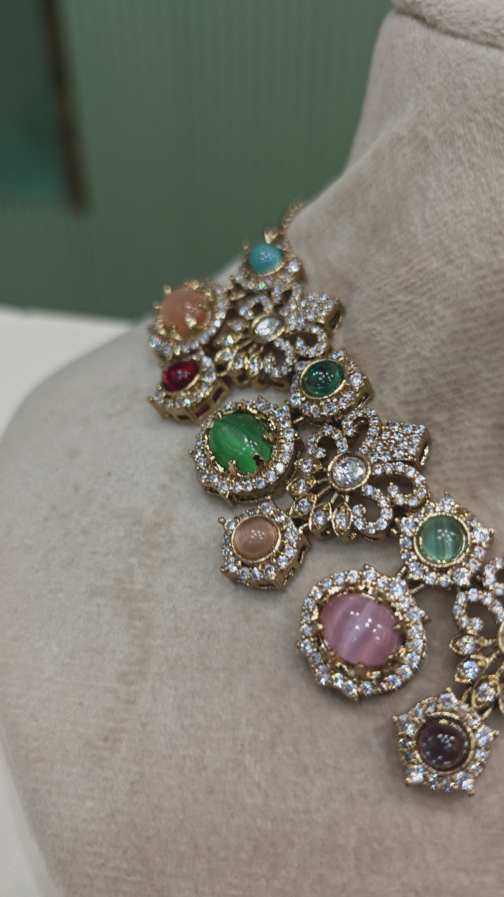 Anira Sabya inspired Royale Necklace Set- White Multi