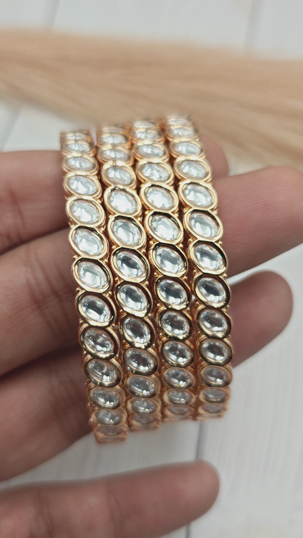 Tripti Moissanite Sleek Bangles- Set of 4