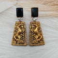Ashwa Brass Earrings - Black