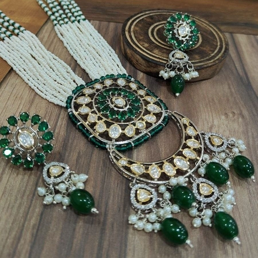 Sukriti Long Necklace- Green