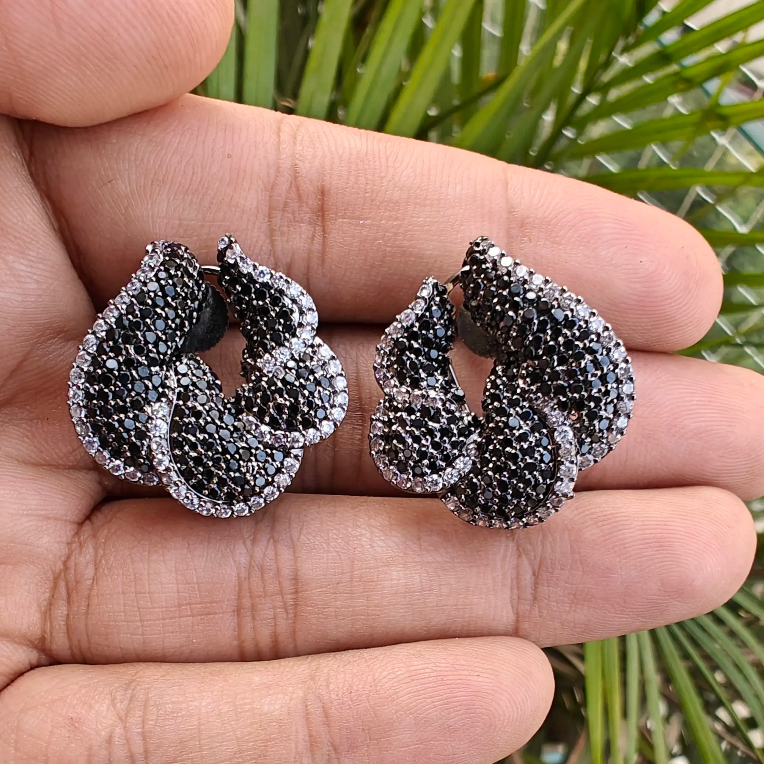 Kelsi Nano AD Statement Earrings- Black