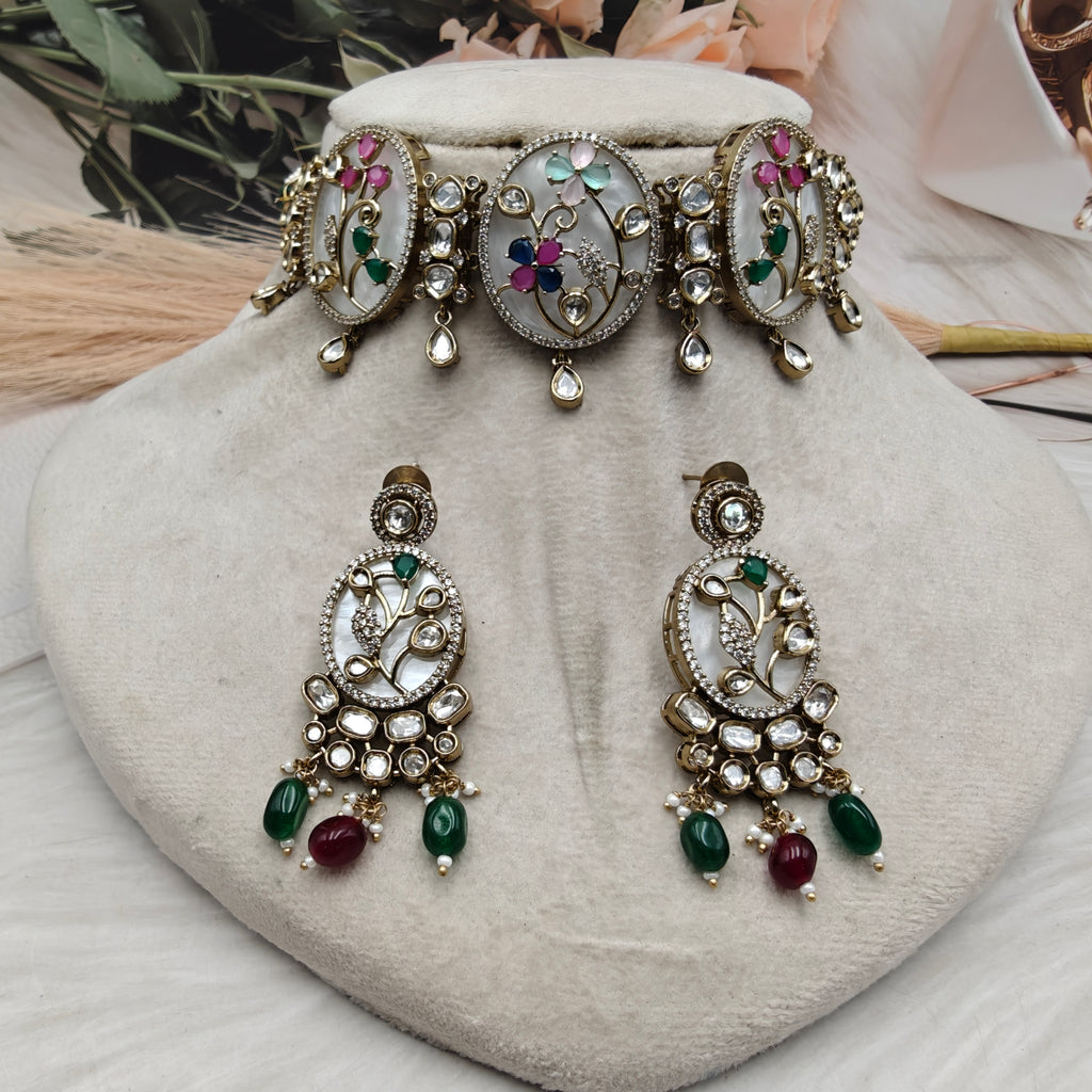 Floria Mother of Pearl Multi Choker Set