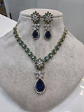Athleen Doublet Necklace Set- Blue Green