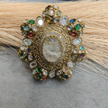 Sabyasachi Inspired Big Size Cocktail Adjustable Ring- White