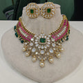 Saheli Mughal Heritage Inspired Jadau Kundan Gold Plated Hasli Set- Ruby Green