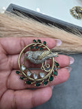 Bird Brooch- Green