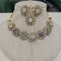 Sakshi Pearl Choker Necklace Set with Mangtikka- Multi