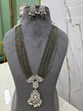 Sonika Hydro Silver Finish long Necklace - Steel Grey