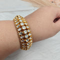 Aarna Flexible Free Size Bangle Bracelet- Neutral White