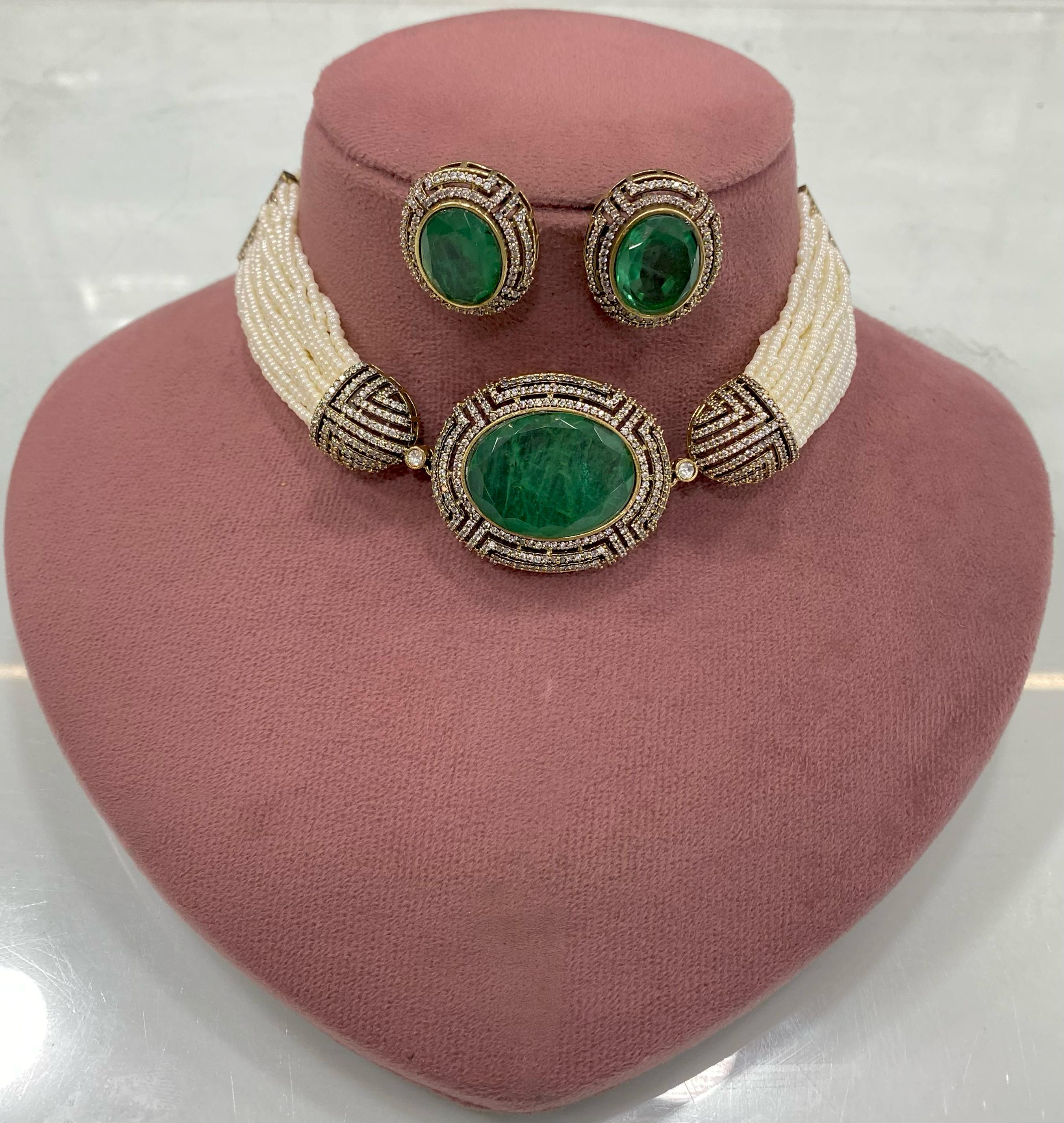 Prakati Doublet Choker Set- Mint