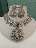 Anira Sabya inspired Royale Necklace Set- White Multi