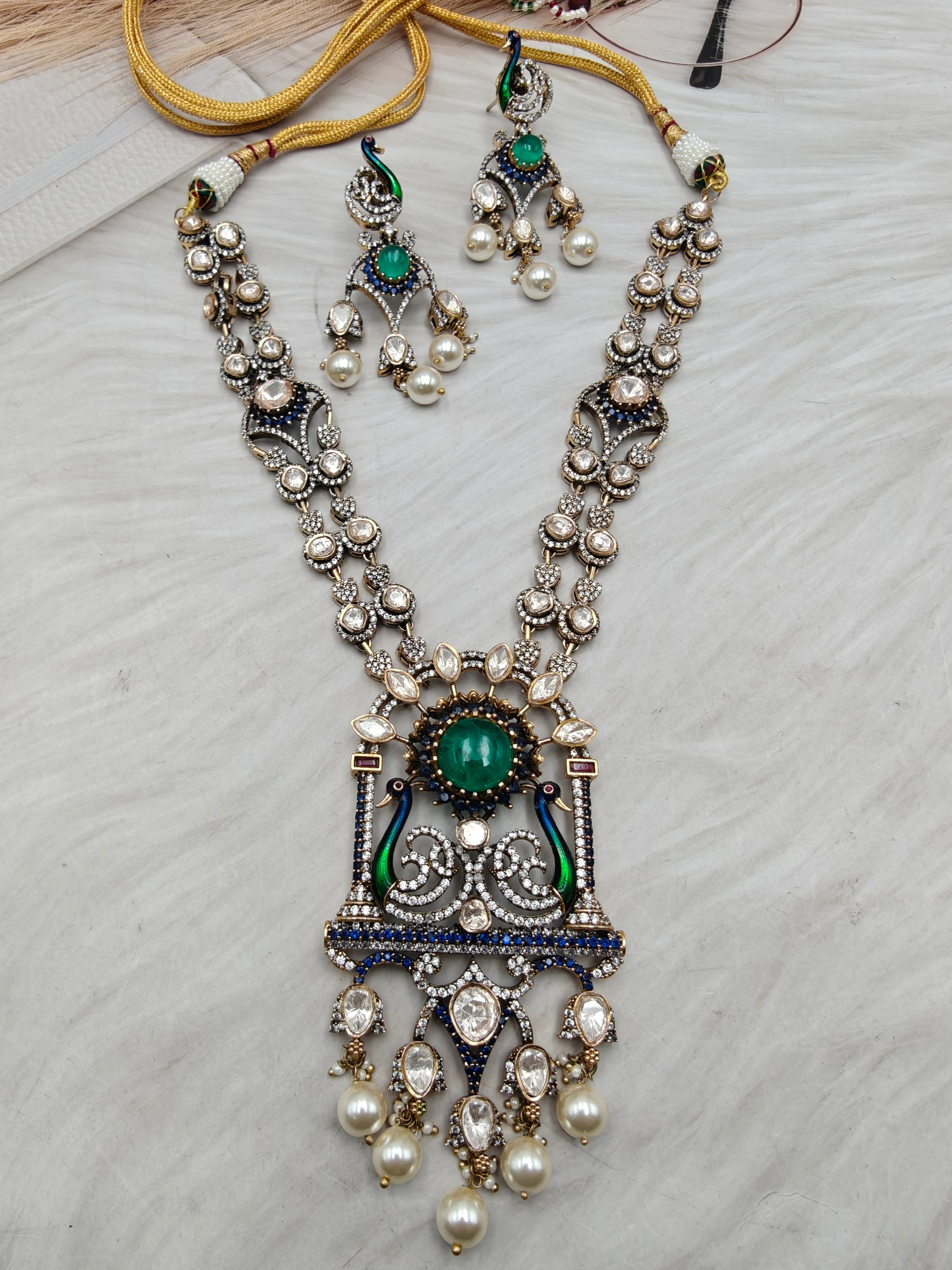 Neelam Mor Mahal Necklace Set