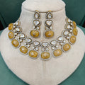 Amanat Pota Stone Necklace Set- Yellow