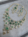 Anushka Doublet Polki Necklace Set- Mint Green