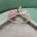 Mayura 3D Layer Openable Bracelet (Silver Finish)- Pink