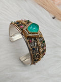 Meenakshi Dual Tone Handcrafted Doublet Handcuff- Mint