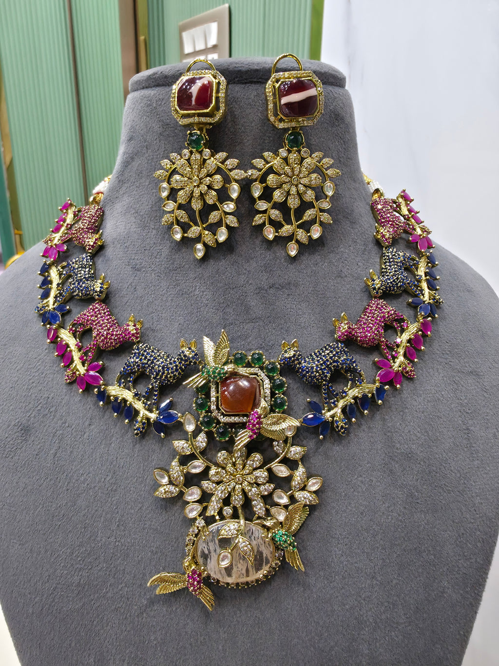 Mrigaya Vantara edit Sabya Inspired Statement Necklace Set