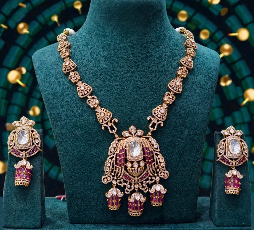 Athiya Statement Heritage Necklace Set- Ruby