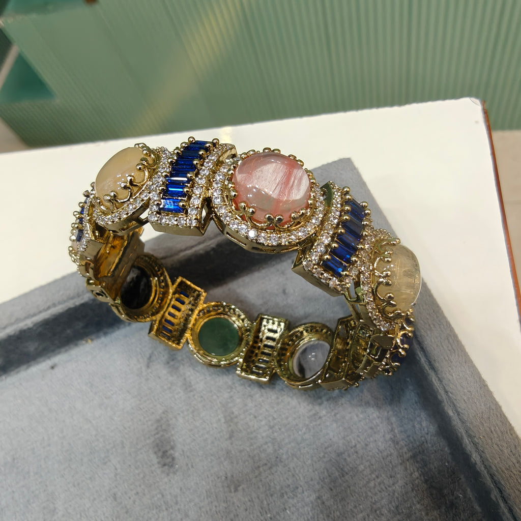 Banno Sabyasachi Inspired Openable Bangle- Blue Multi