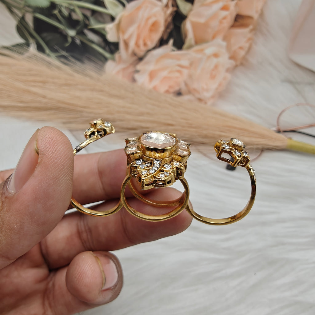 Triple Finger Moissanite Ring