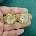 Handcrafted Brass Pearl Studs