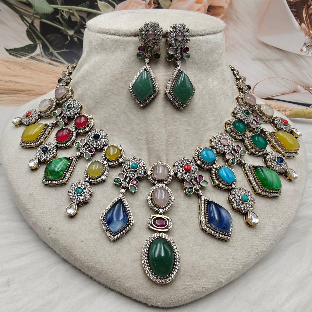 Seerat Sabya-Inspired Statement Necklace Set - Multi