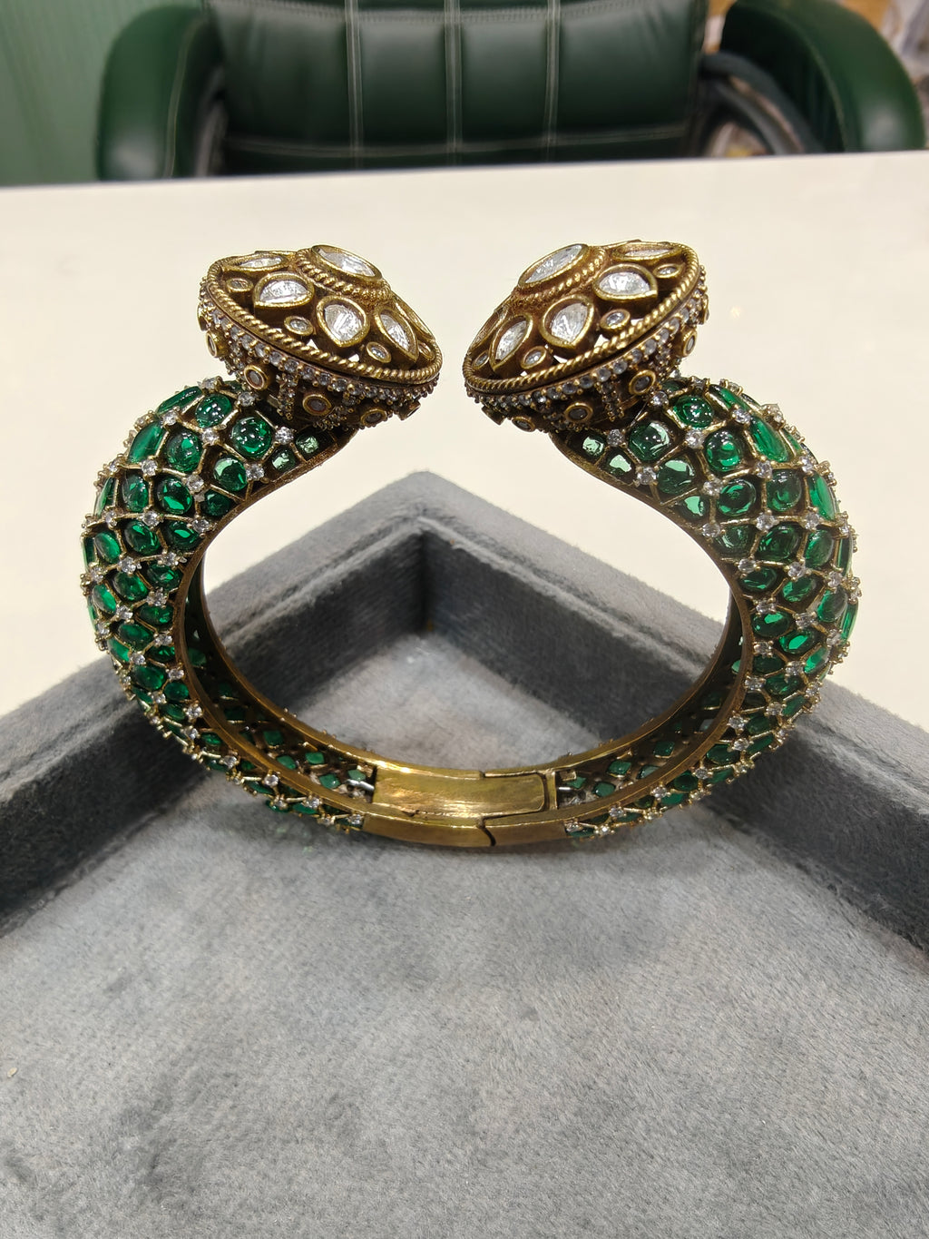 Ruban Openable Bracelet Kangan- Green