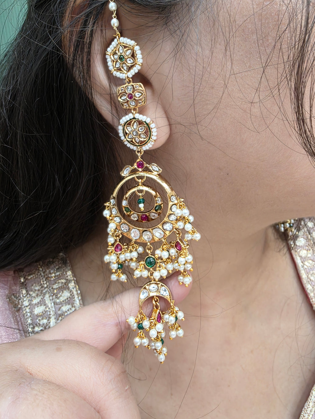Wahida Bikaneri Kundan Heritage Inspired Earrings