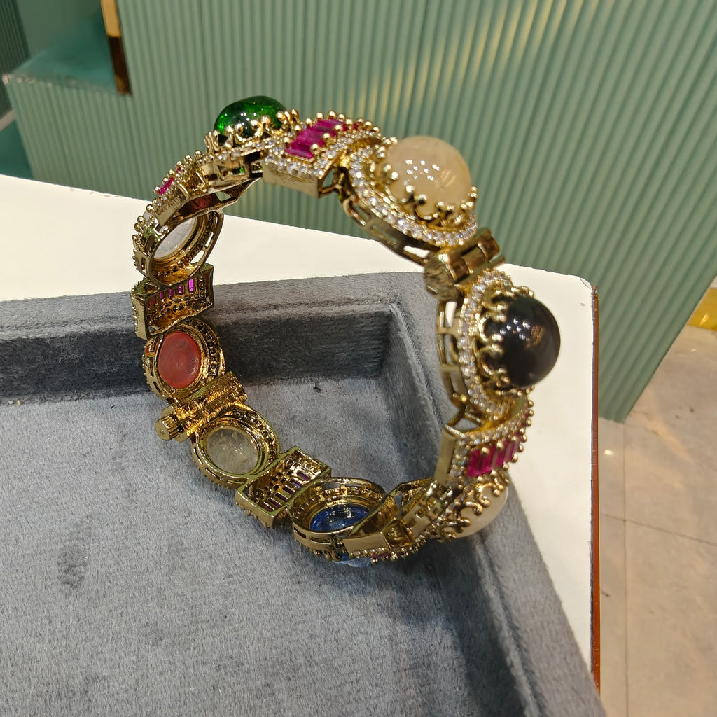 Banno Sabyasachi Inspired Openable Bangle - Ruby Multi
