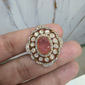 Elara LB Moissanite Adjustable Ring- Coral Peach