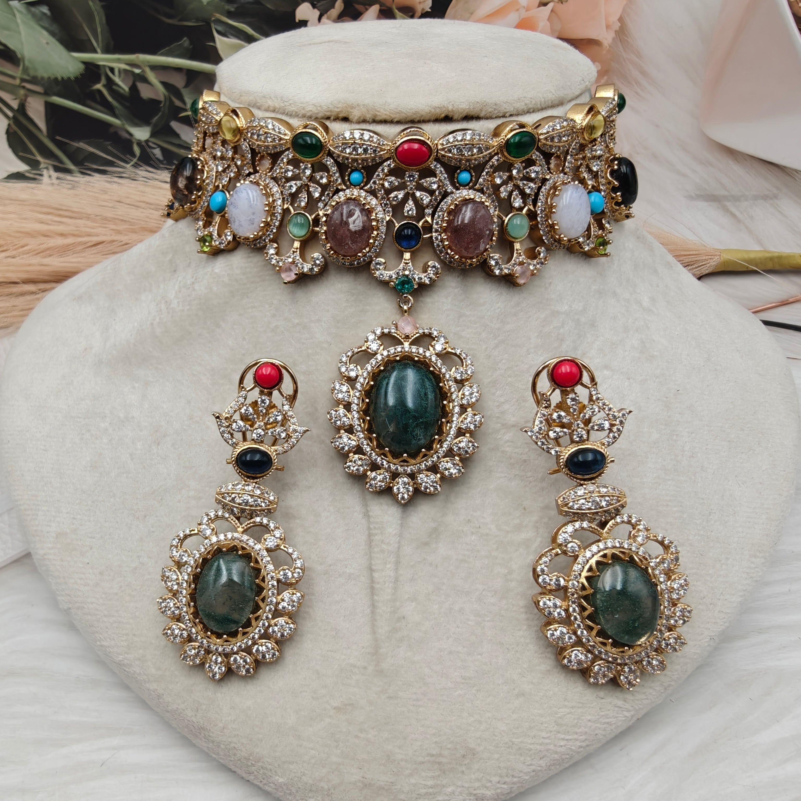 Sabya Inspired Nayantara Statement Choker Set