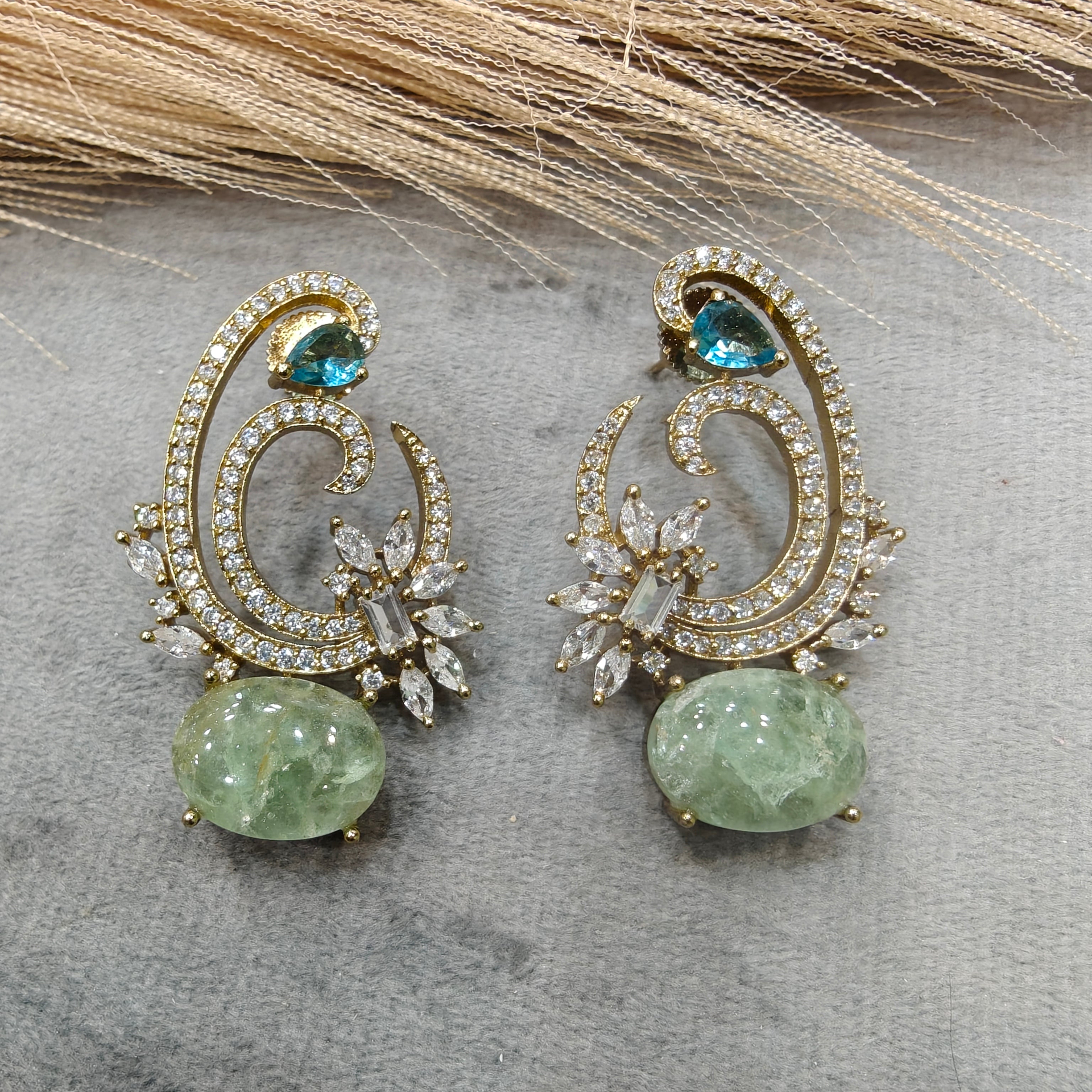 Eknoor Sabya inspired Stud Earrings- Mint