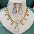 Gajraj Holdali Necklace Set- White