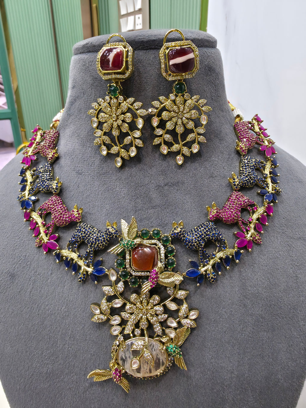 Mrigaya Vantara edit Sabya Inspired Statement Necklace Set
